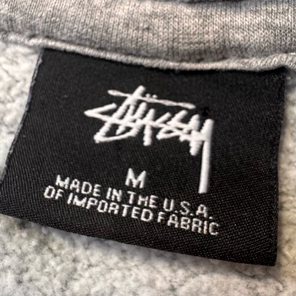 Vintage Stussy International Hoodie Men's Medium Gray Y2K Streetwear Made in USA - Picture 2 of 13